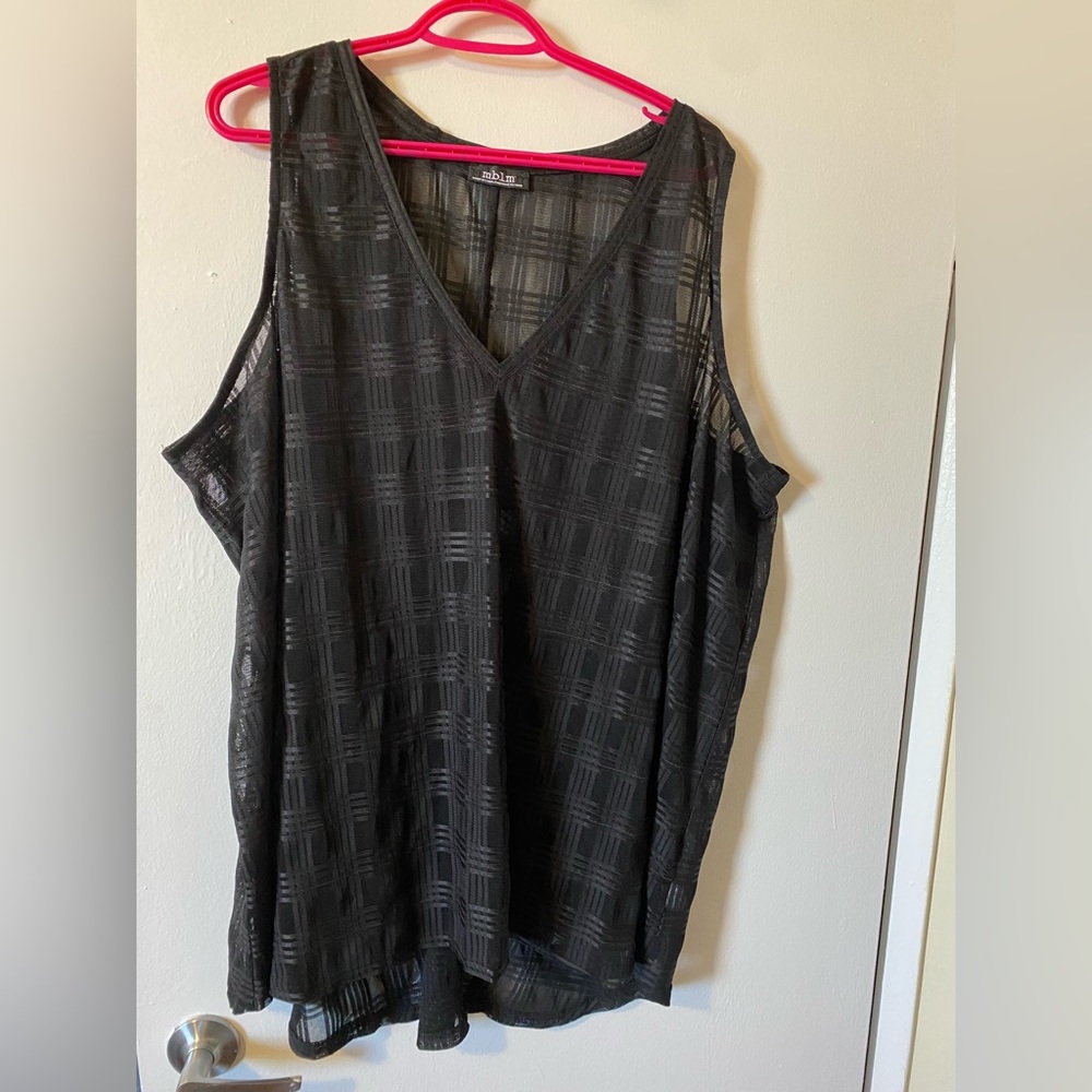 Addition Elle Black Sheer Tank Top